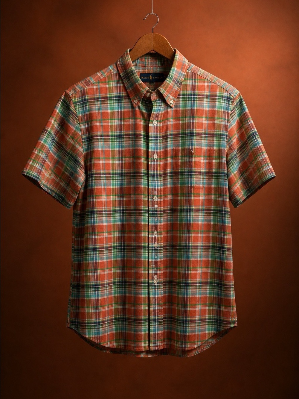 Ralph Lauren short sleeve button down top Small